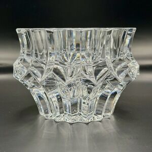 Vtg Mikasa Crown Jewel Lead Crystal Votive Candle Holder Clear Home Decor 5 Inch